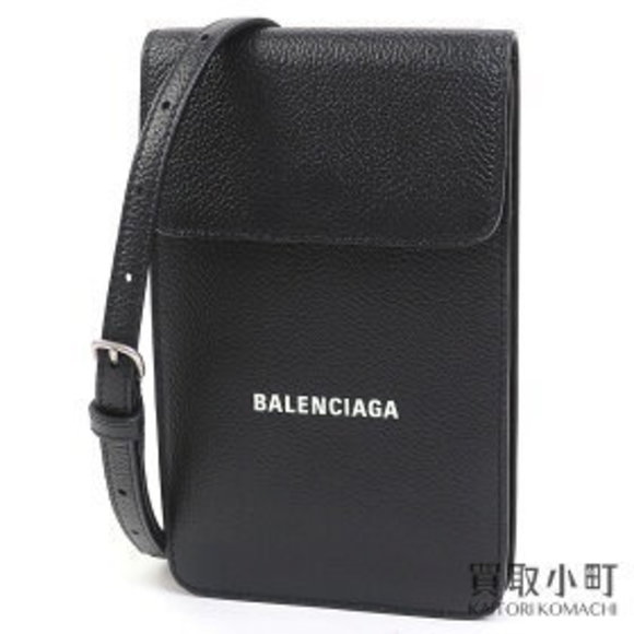 Balenciaga Black Cash Smartphone Holder Card Phone Calf Crossbody - Picture 1 of 9